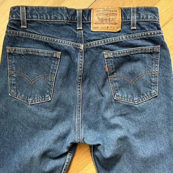 Vintage Levi’s 505 Jeans Orange Tab Straight Leg Regular Fit Men’s 33x30 USA - Picture 5 of 14